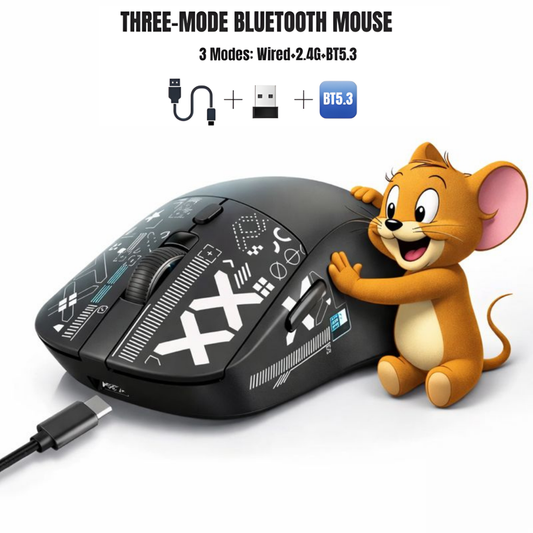 🖱️ Tri-Mode RGB Gaming Mouse | Wired + Bluetooth + Charging Dock