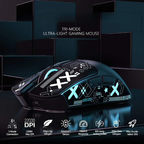 🖱️ RGB Gaming Mouse | Dual-Mode Bluetooth with Rechargeable Battery