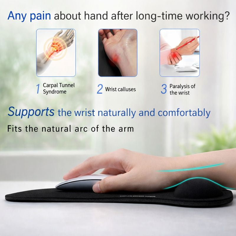 🖱️EXCO™ Ergonomic Memory Foam Mouse Pad – Wrist Support