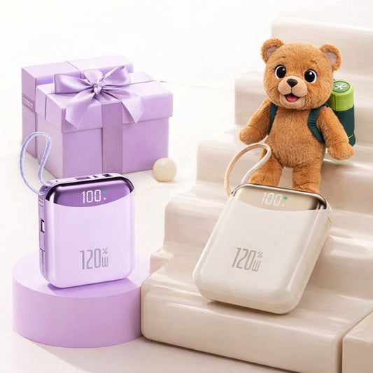 ⚡ 120W Portable Power Bank | Dual Cable & Quick Charge