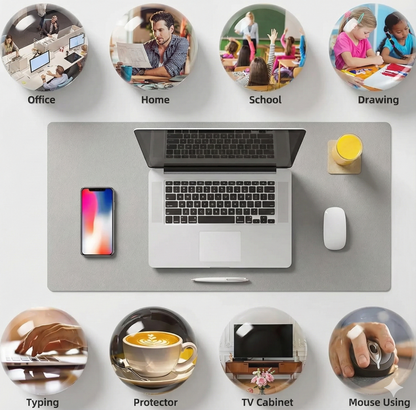 🖱️Large PU Leather Desk Pad – Waterproof Mouse & Keyboard Mat 💼