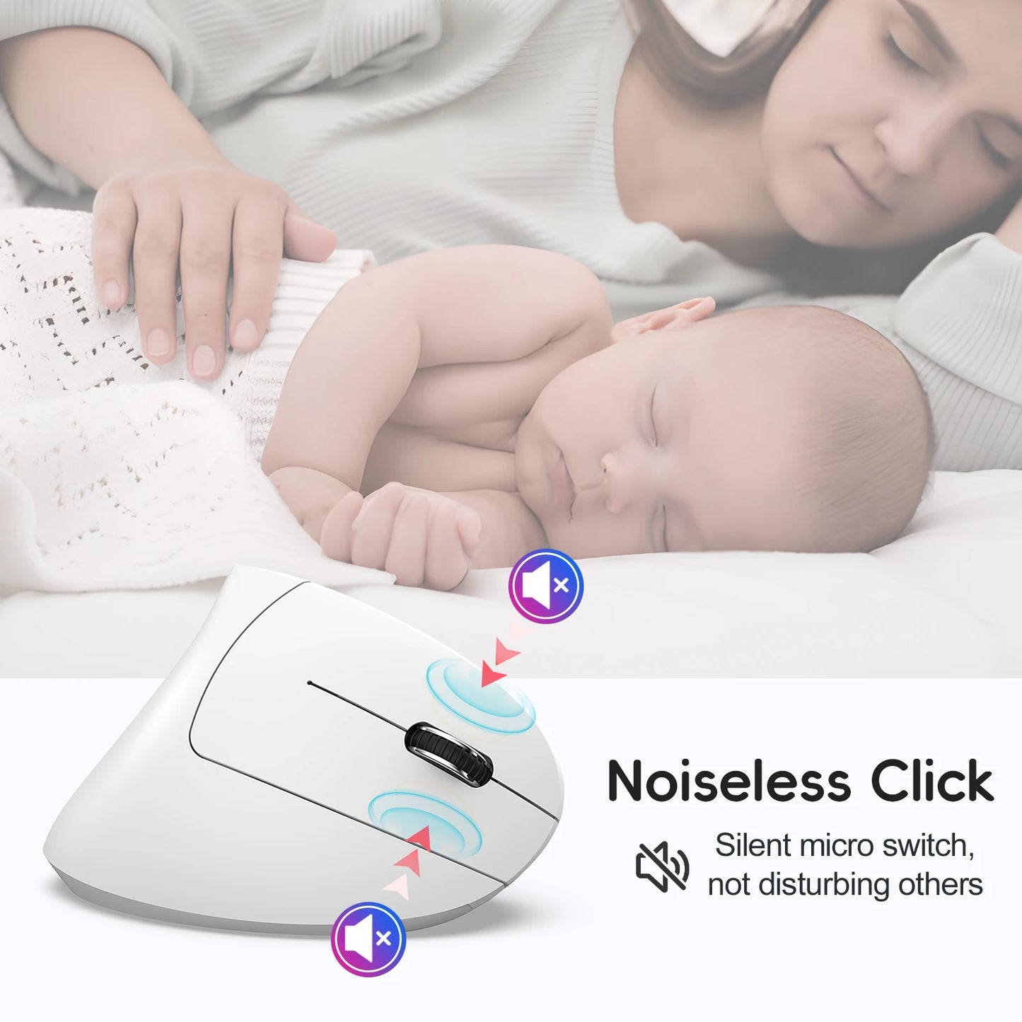 🖱️ Ergonomic Vertical Mouse | Rechargeable Dual-Mode Comfort