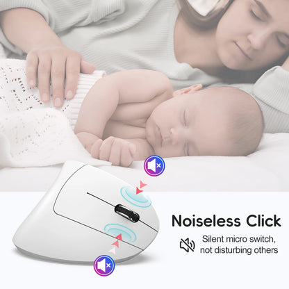 🖱️ Ergonomic Vertical Mouse | Rechargeable Dual-Mode Comfort