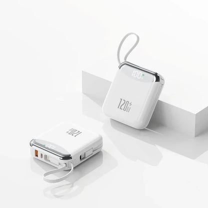 ⚡ 120W Portable Power Bank | Dual Cable & Quick Charge