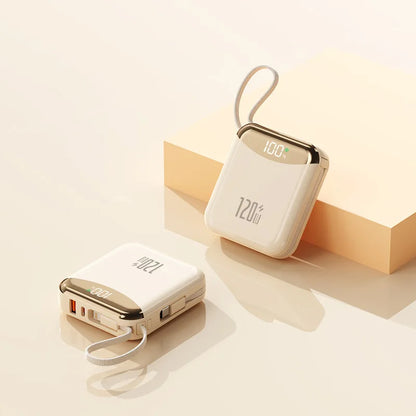 ⚡ 120W Portable Power Bank | Dual Cable & Quick Charge